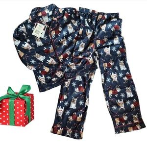Up-Late Boys Blue Flannel HolidayThemed Pajama Set  8
